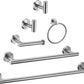 6 Pieces Brushed Nickel Bathroom Hardware Accessories Set Hand Towel Ring 18&23.6 Inch round Towel Bar Silver Toilet Paper Holder Towel Hooks 2 Pieces SUS 304 Stainless Steel,Heavy Duty,Wall Mounted