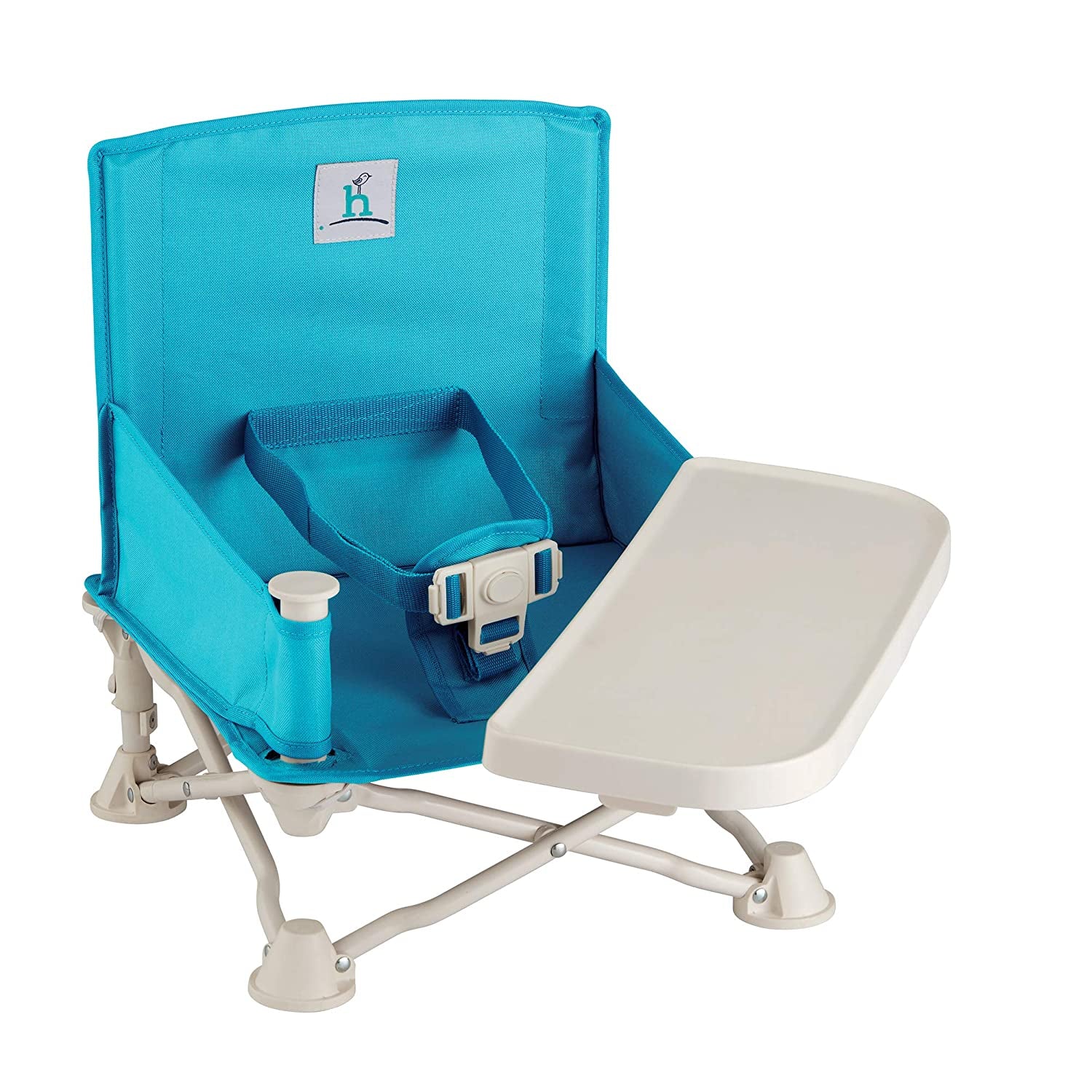 Omniboost Travel Booster Seat with Tray for Baby | Folding Portable Baby Booster Seat for Dining Table, Camping, Beach, Grandma’S | Tip-Free Design Straps to Kitchen Chairs - Booster Chair