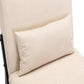 Cream Accent Chair for Living Room Tuffed Upholstered Sofa Chairs Fabric Armless Contemporary Accent Chair Mid Century Fabric Roll Arm Living Room Chair with Metal Legs