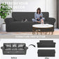 Stretch Sofa Slipcover 1-Piece Sofa Cover Furniture Protector Couch Soft with Elastic Bottom for Kids, Polyester Spandex Jacquard Fabric Small Checks (Sofa, Dark Gray)
