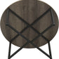 Grey Top Black Frame Ashwood round Coffee Table, 31.5 X 31.5