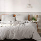 100% Natural Cotton 2Pcs Striped Duvet Cover Sets,White Duvet Cover with Grey Stripes Pattern Printed Comforter Cover,With Zipper Closure & Corner Ties(Twin Size)