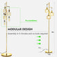 Decorative Gold Floor Lamp,3-Light Farmhouse Floor Lamps for Living Room with Smooth Dimmable ( Adjust Brightness Nightlight ), Modern Style Standing Tall Lamp of Diamond Cage - Bulb Included