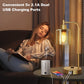 Set of 2 Industrial Touch Control Table Lamps with 2 USB Ports and 2 AC Outlets, 3-Way Dimmable Bedside Nightstand Reading Lamps with 2700K LED Bulbs, Glass Desk Lamp for Living Room,Bedroom