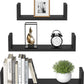 Floating Shelves U-Shaped, Wall Shelf 3 Sizes, Black Floating Shelves for Bathroom/Bedroom/Living Room/Kitchen - AMFS13-B