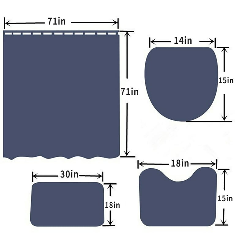 4Pcs Indigenous African Shower Curtain Sets Waterproof Non-slip Bath Mat Anti-skid Cushions Rug Bathroom Non-Slip Toilet Lid