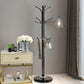 Kertnic Metal Coat Rack Stand with Natural Marble Base, Free Standing Hall Tree with 12 Hooks for Hanging Scarf, Bag, Jacket, Home Entry-Way Hat Hanger Organizer (Black)