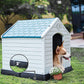 Dog House for Small Dogs, Waterproof Plastic Dog Houses with Air Vents and Elevated Floor, Easy to Assemble, Outdoor Cat Feeding Station Indoor Patio Backyard Dog Kennel House