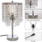Chrome Crystal Table Lamp,Modern Crystal Touch Desk Lamp for Bedroom,Silver Desk Lamp with Crystal Shade for Bedrooms,Living Room,Bedside