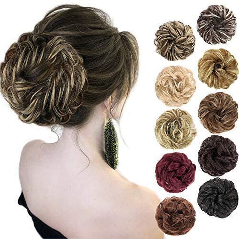 1PCS Messy Hair Bun Hair Scrunchies Extension Curly Wavy Messy Synthetic Chignon for Women Updo Hairpiece