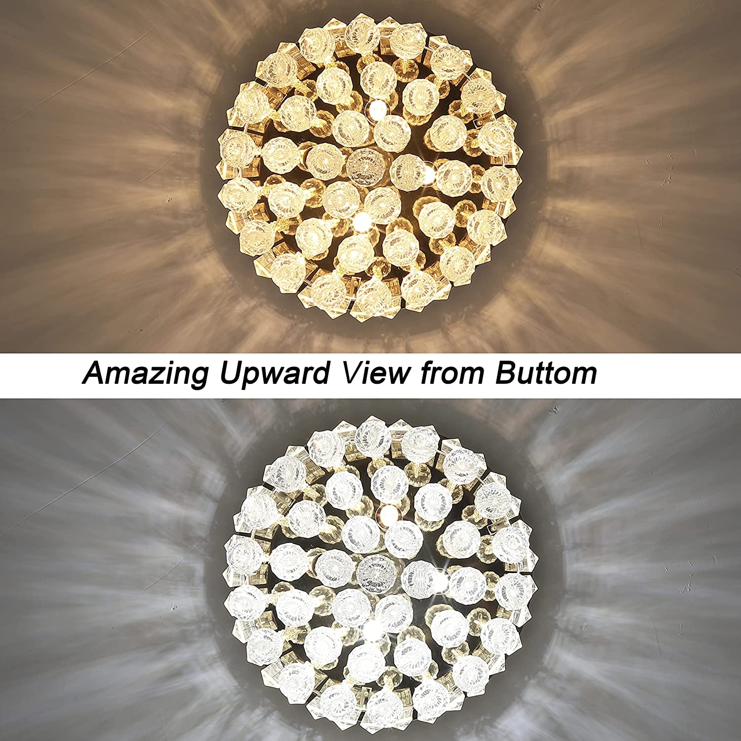 LOCLGPM 4 Light Luxury Glam Chrome Closet Mini Chandelier, Flush Mount Crystal Ceiling Light 11.8 Inch K5 Crystal Raindrop Silver Crystal Chandelier for Dining Room Bedroom Hallway Kitchen