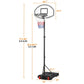 SmileMart 5.2-7ft Height Adjustable Basketball Hoop System for Outdoor, Black