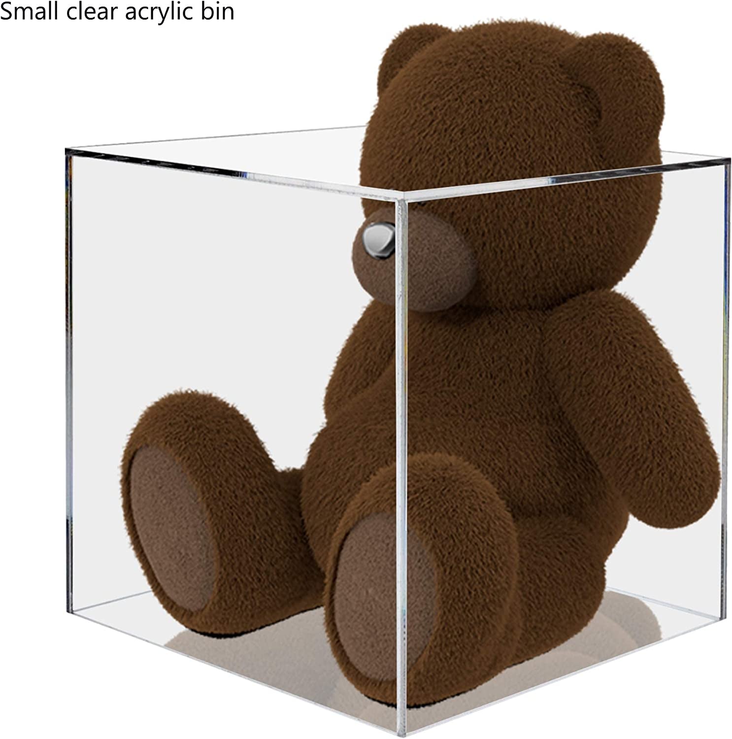 5 Sided Cube Display Box 5 Inch Square Hollow Flippable Bin One Open Side Clear Platform Display Art Pedestal Collectible Cover Showcase Stand Expo Event Wedding Reception by