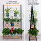 Bamboo 2-Tier Hanging Plant Stand Planter Shelves Flower Pot Organizer Rack Multiple Flower Pot Display Holder Shelf Indoor Outdoor Heavy Duty Planter Shelving Unit