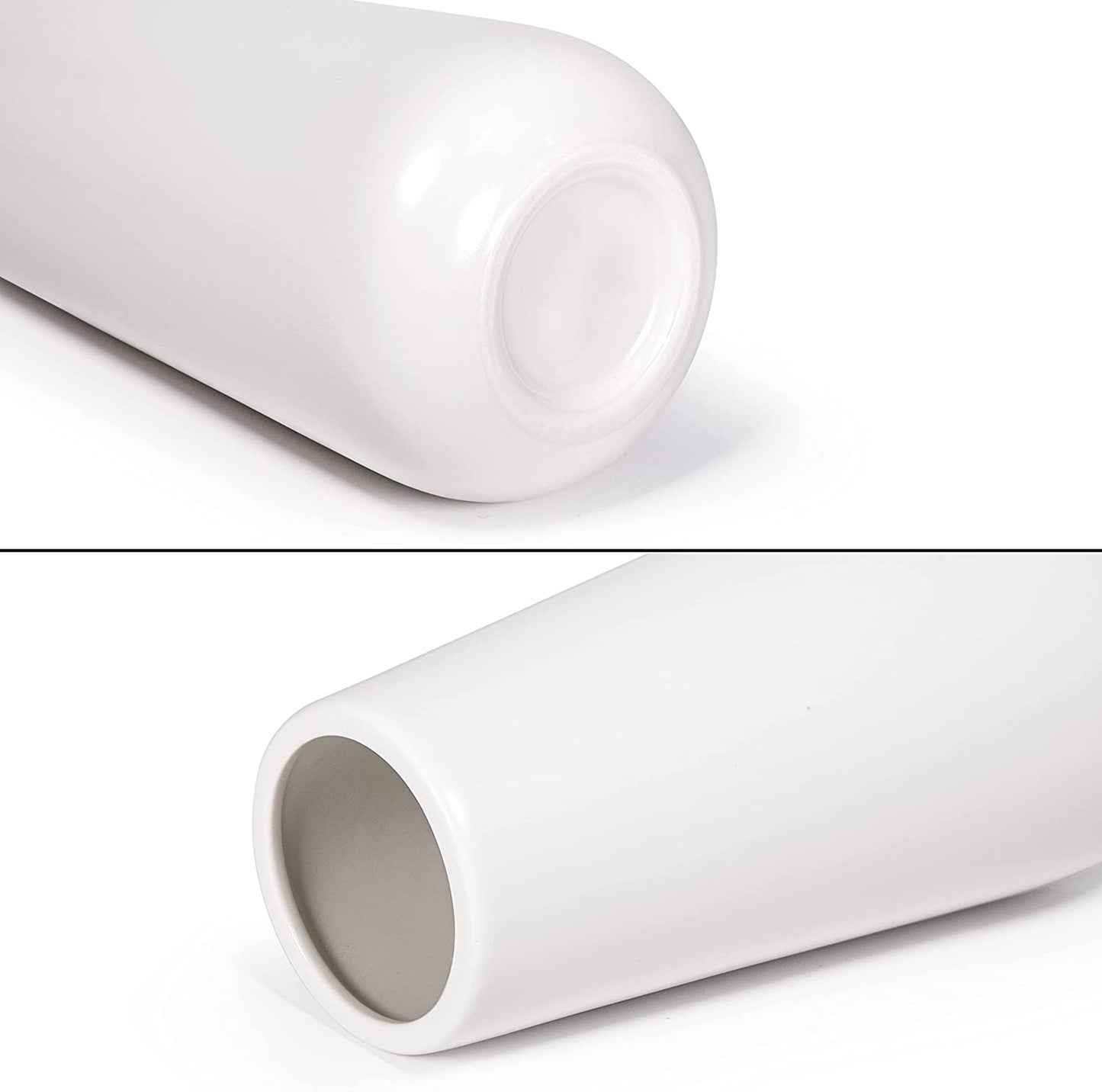 11 Inch Matte White Ceramic Flower Vase for Home Décor, Design Box Package, VS-MAT-W-11