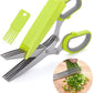 Herb Scissors with 5 Multi Stainless Steel Blades and Safe Cover Kitchen Gadgets Cutter, Kitchen Chopping Shear, Mincer, Sharp Dishwasher Safe Kitchen Gadget, Culinary Cutter