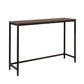 Curiod Metal Frame Sofa Console Table, Smoked Oak Finish