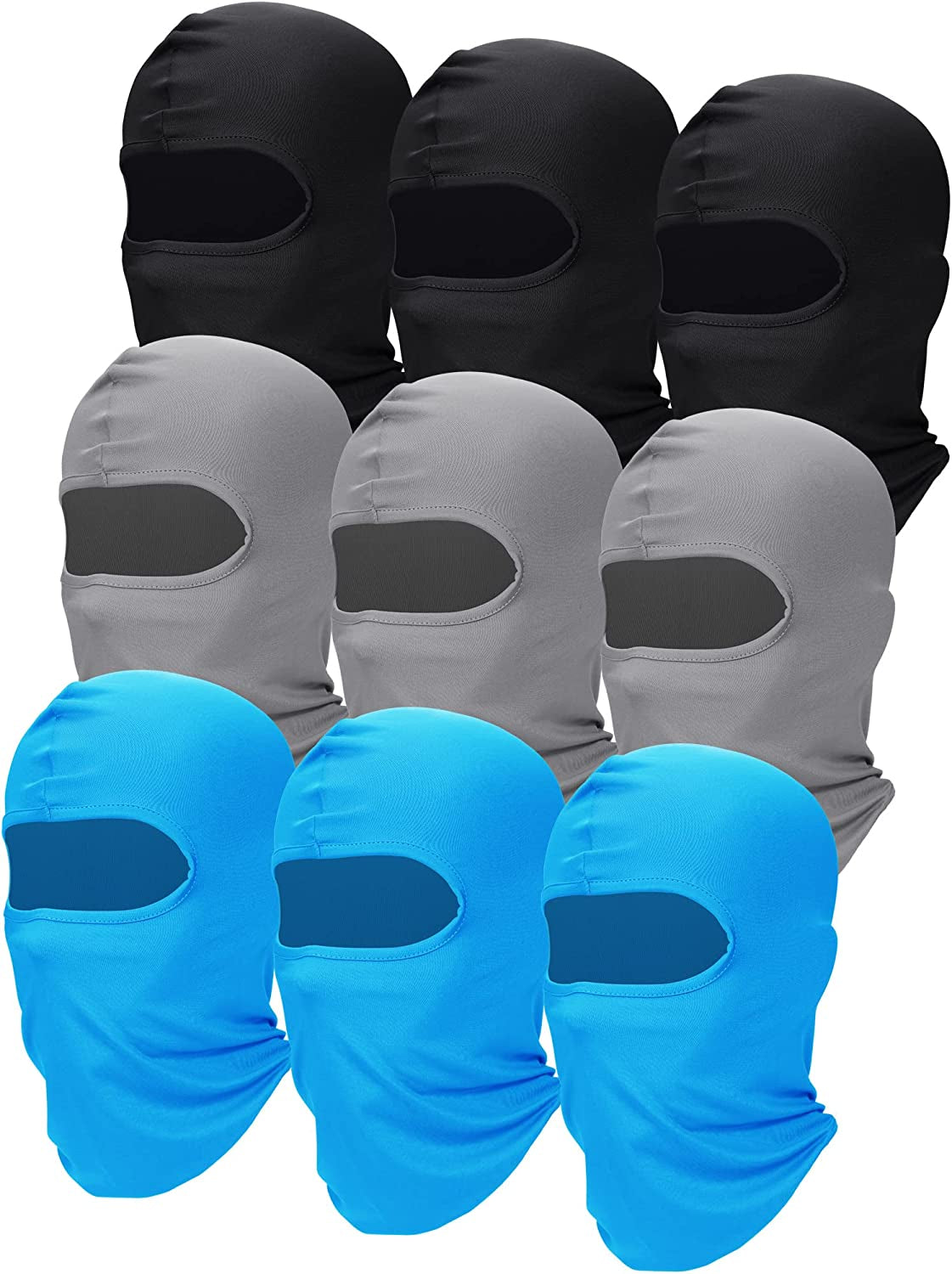 SATINIOR 9 Pcs Ski Mask for Men Full Face Helmet Mask Balaclava Winter Neck Gaiter Outdoor Cycling Windproof Hood