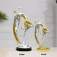 Elegant Ballet Girl Crafts Ornaments Home Decor Figurine, Dancing Girl Statue Decor Ornaments for Living Room/Bedroom/Wine Cabinet/Office Desk/Tv Cabinet (Gold, 9.1" Tall)