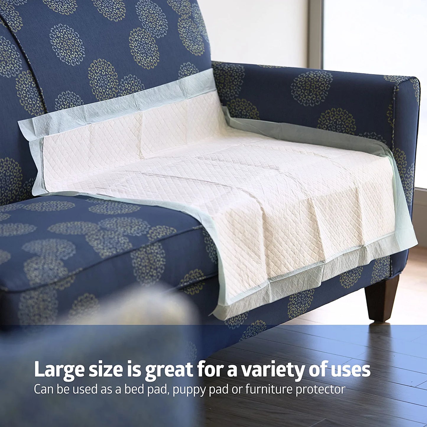Heavy Absorbency 36" X 36" Quilted Bed Pads, Large Disposable Underpads, 50 per Case, Fluff and Polymer Core, Great Protection for Beds, Furniture, Surfaces