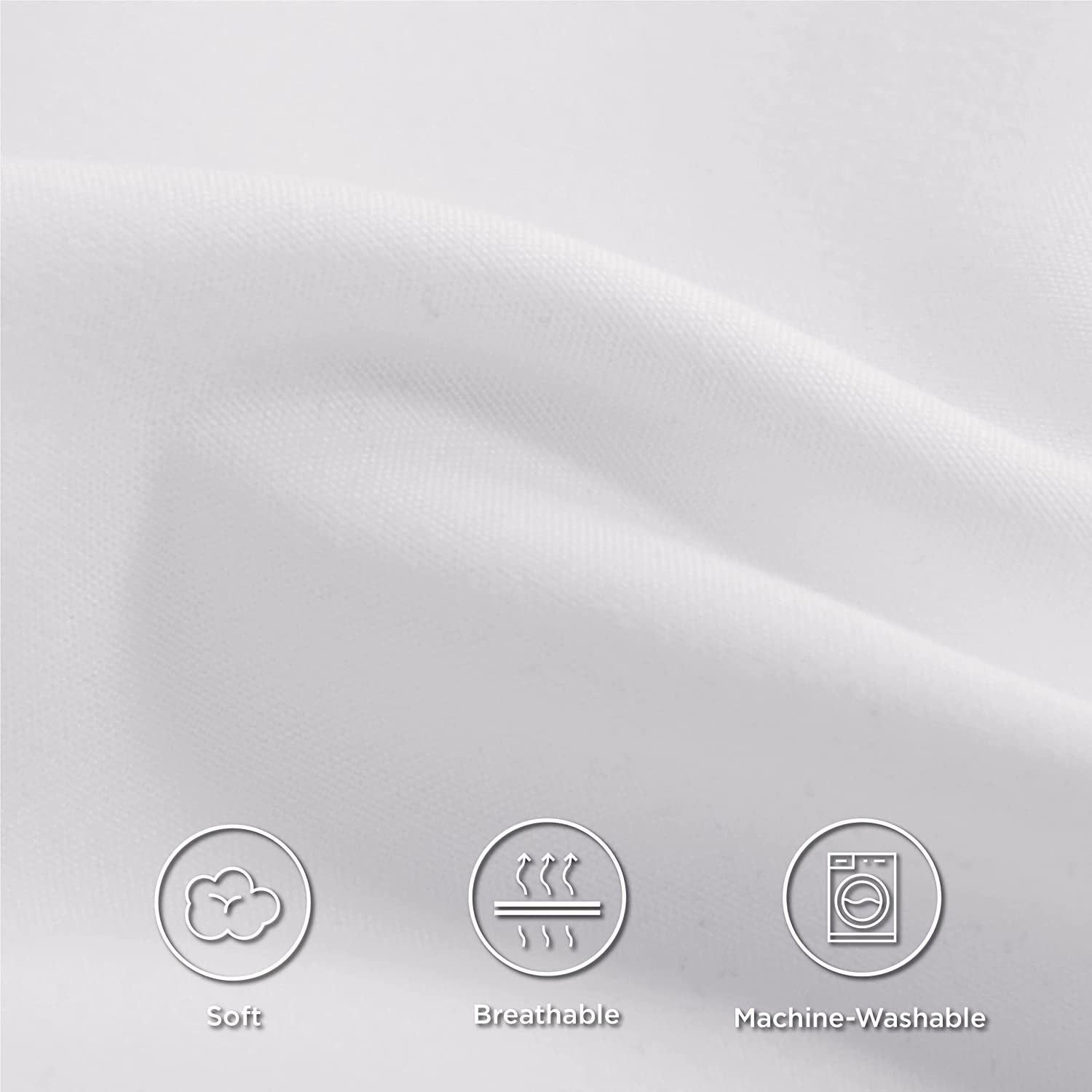 White Duvet Covers Queen Size - Soft Brushed Microfiber 3 Pieces with Zipper Closure, 1 Duvet Cover 90X90 Inches and 2 Pillow Shams
