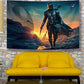 Tapestry Banner Star Wars Mandalorian Yoda Blue Death Star Wall Posters Wall Hanging Decoration for Bedroom Dorm Cool-For Party Art Wall Tapestry (Mandalorian Yoda, 39''X 59'')