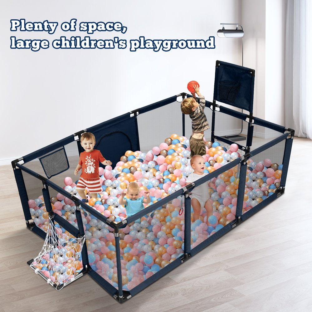 Baby Playpen,Extra Large Play Yard for Babies and Toddlers, Sturdy Safety Huge Baby Fence Play Area Center with Gate, Giant Play Yard for Kids, Twins, Child, Infants