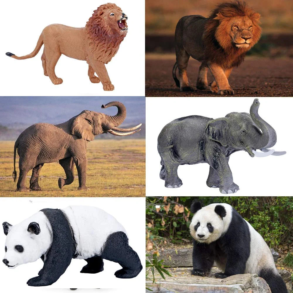 Safari Animals Figures Toys, Realistic Jumbo Wild Zoo Animals Figurines Large Plastic African Jungle Animals Playset with Elephant, Giraffe, Lion, Tiger, Gorilla for Kids Toddlers, 12 Piece Gift Set