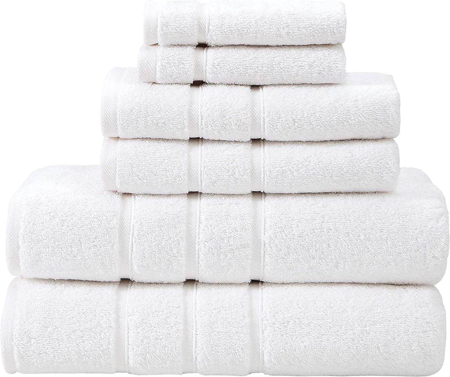White Bath Towel Set - Turkish Cotton Hotel Towels - Turkish Bathroom Towel Set - Turkish Cotton Bath Towels Set of 6 by Upthrone