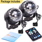 [2-Pack] Sound Activated Party Lights with Remote Control Dj Lighting, RGB Disco Ball Light, Strobe Lamp 7 Modes Stage Par Light for Home Room Dance Parties Bar Karaoke Christmas Wedding Show Club