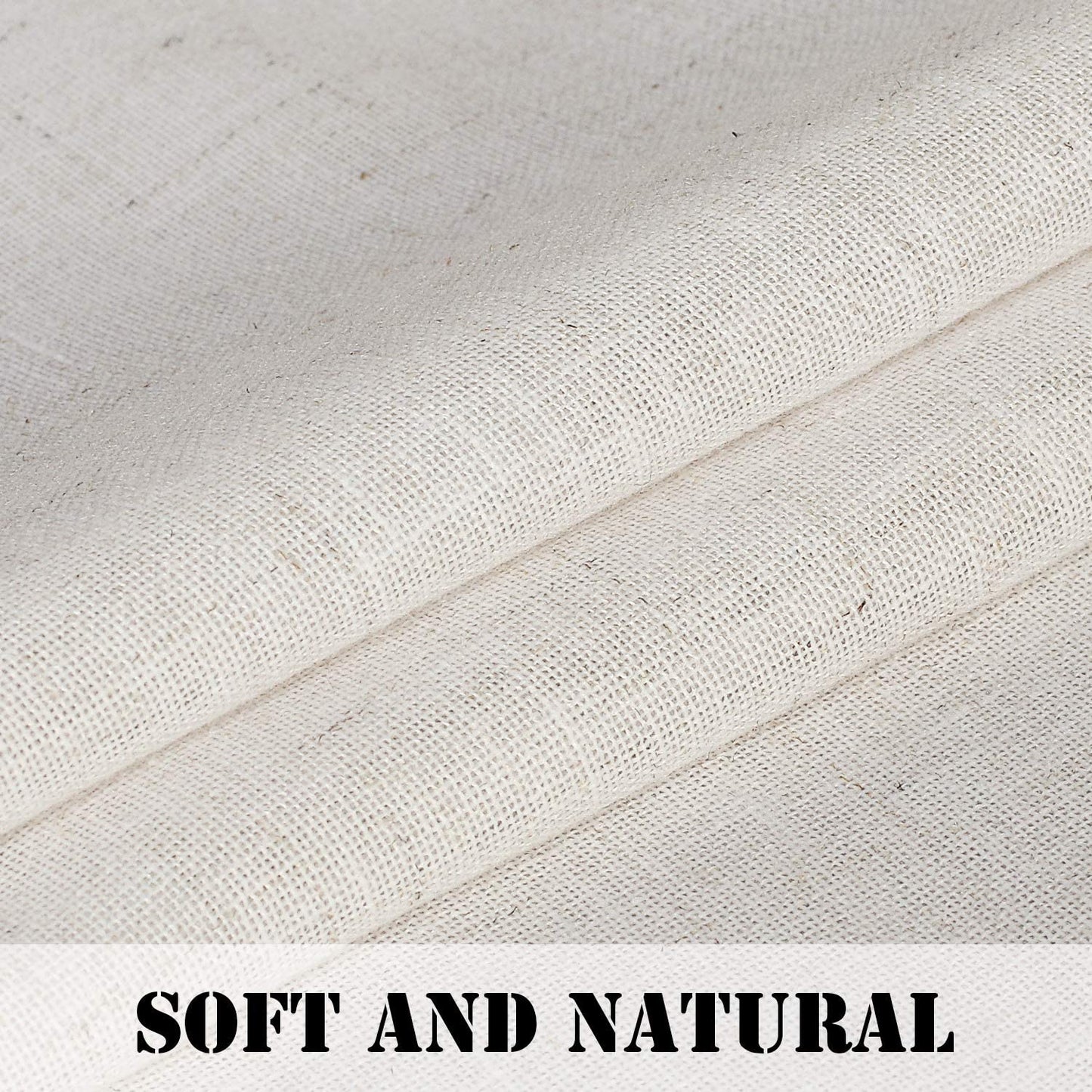 2 Pack Ultra Luxurious High Woven Linen Elegant Curtain Panels Light Reducing Privacy Panels Drapes, Tab Top Curtain Set, Extra Long 52X108-Inch, Natural