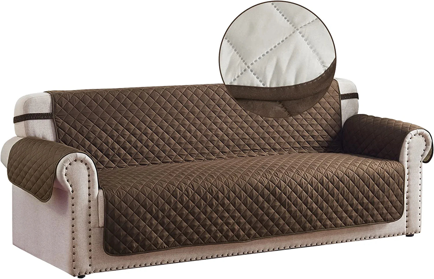 RHF Reversible Sofa Cover, Couch Covers for Dogs, Couch Covers for 3 Cushion Couch, Couch Covers for Sofa, Couch Cover, Sofa Covers for Living Room,Sofa Slipcover,Couch Protector(Sofa:Chocolate/Beige)