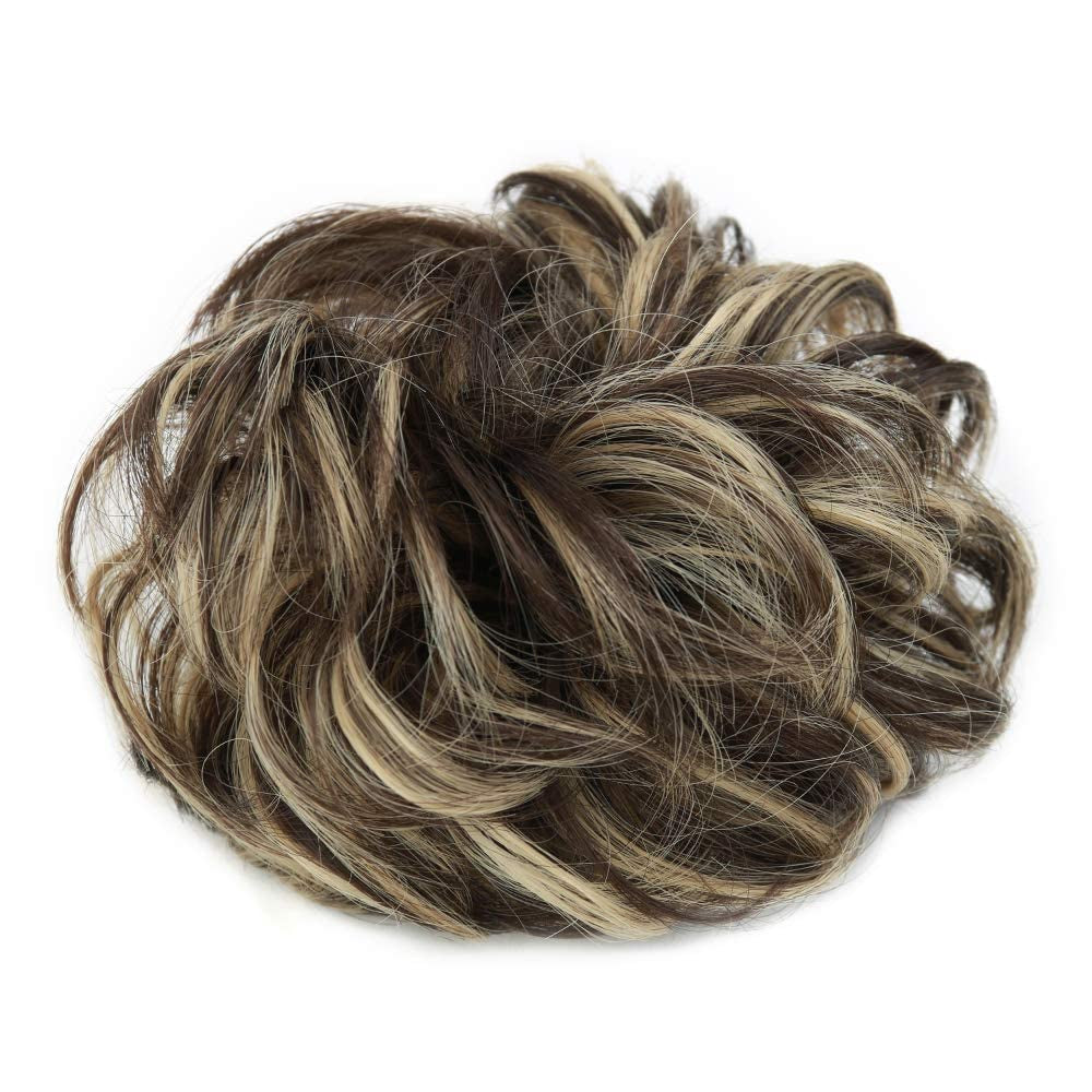 1PCS Messy Hair Bun Hair Scrunchies Extension Curly Wavy Messy Synthetic Chignon for Women Updo Hairpiece