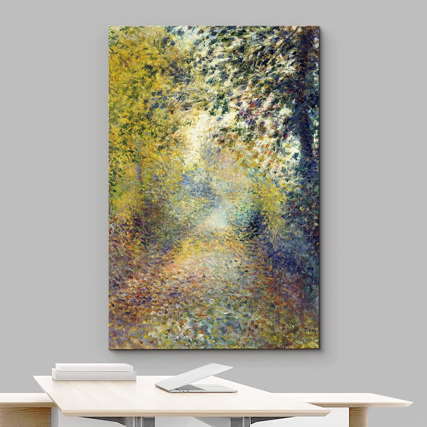 Canvas Print Wall Art the Wood by Pierre Renoir People Historic Illustrations Fine Art Traditional Scenic Colorful Multicolor Ultra for Living Room, Bedroom, Office - 246\