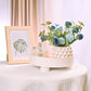 Artificial Rose Flowers in Ceramic Vase Blue, Faux Hydrangea Flower Arrangements for Home Decor Fake Flowers with Vase for Table Centerpieces Decoration