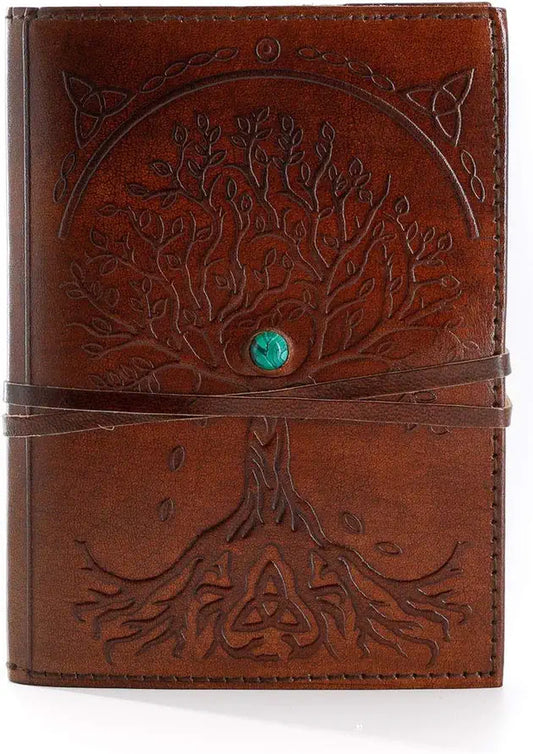 Leather Journal Refillable Lined Paper Tree of Life Handmade Writing Notebook Diary Leather Bound Daily Notepad for Women and Men Writing Pad Gift for Artist Sketch by KPL