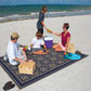 Patio Mats 9X12 Reversible RV Outdoor Patio Mat, Camping Mat, Interlocked Squares, Blue