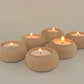Wood Candle Holders for Votives and Tea Lights Candles Set of 6. Dining and Wedding Table Centerpieces for Receptions or Home Decor, İdeal for Handmade Shower Favors & Housewarming Gift