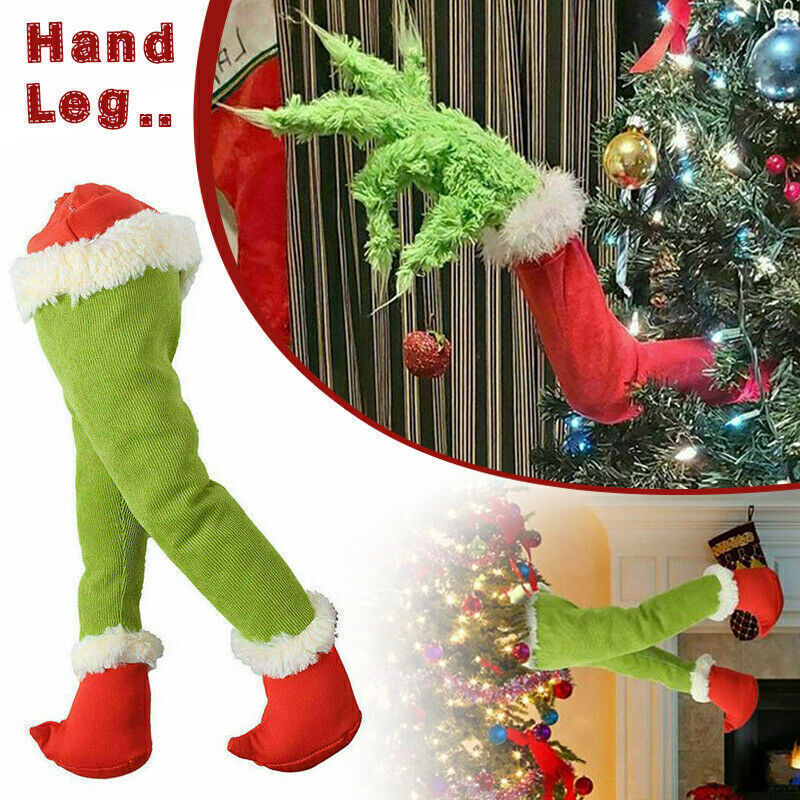How The Grinch Stole Christmas Legs Plush Doll  Xmas Tree Wreath Decor Props