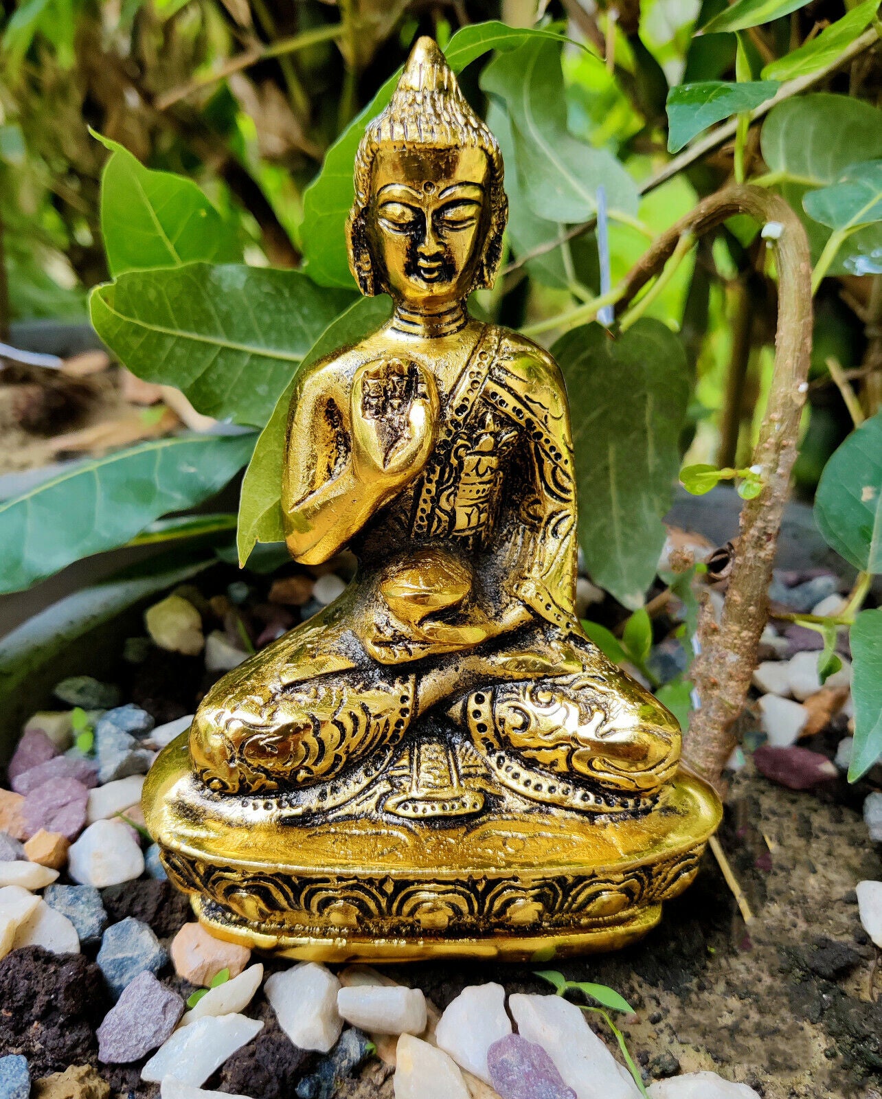 Buddha Statue Figurine Theravada Home Car Dashboard Decor Buddhism Nonbreakable