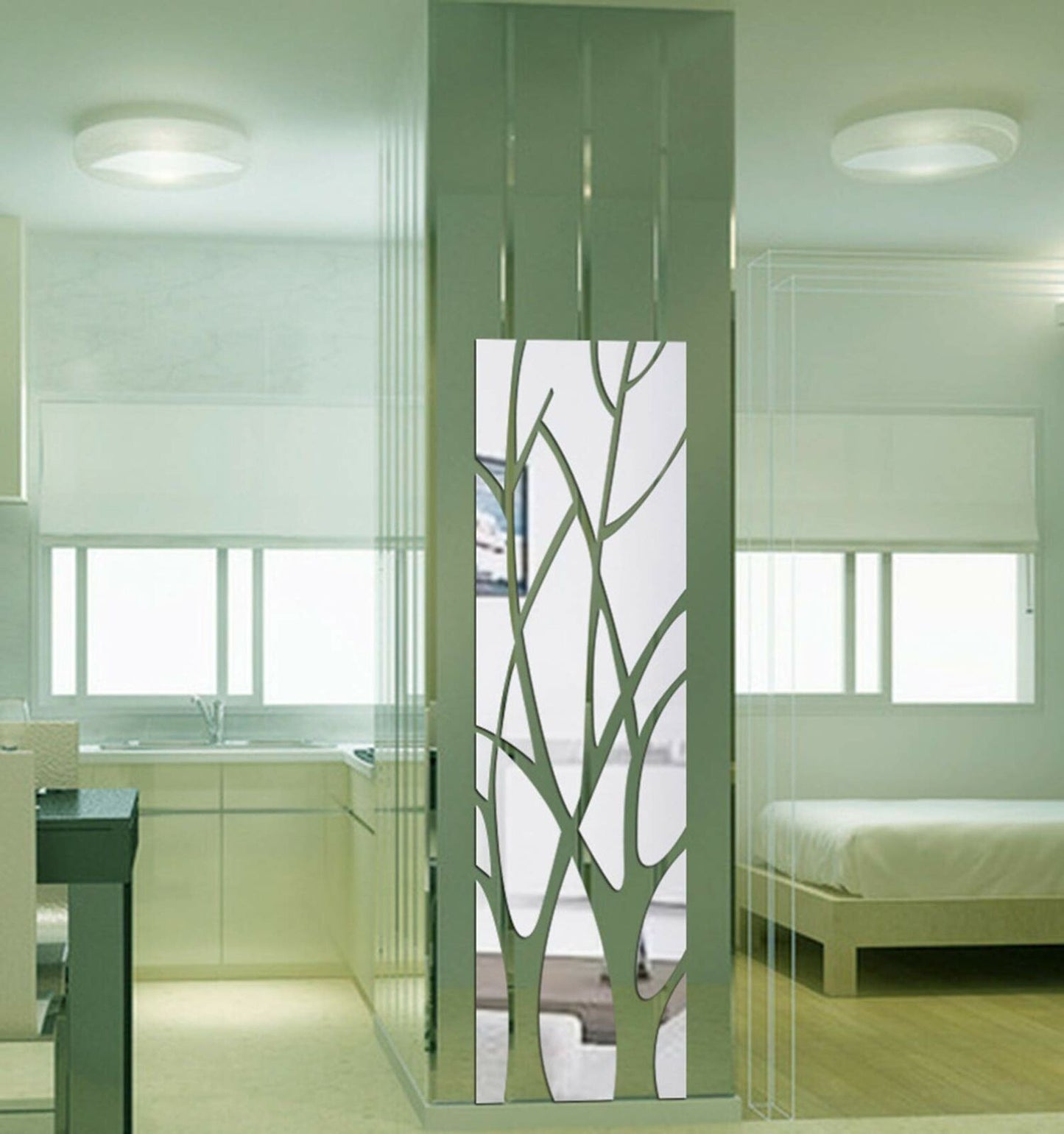 Modern Tree Mirror Decal Art Mural Wall Stickers Removable DIY Home Decorations