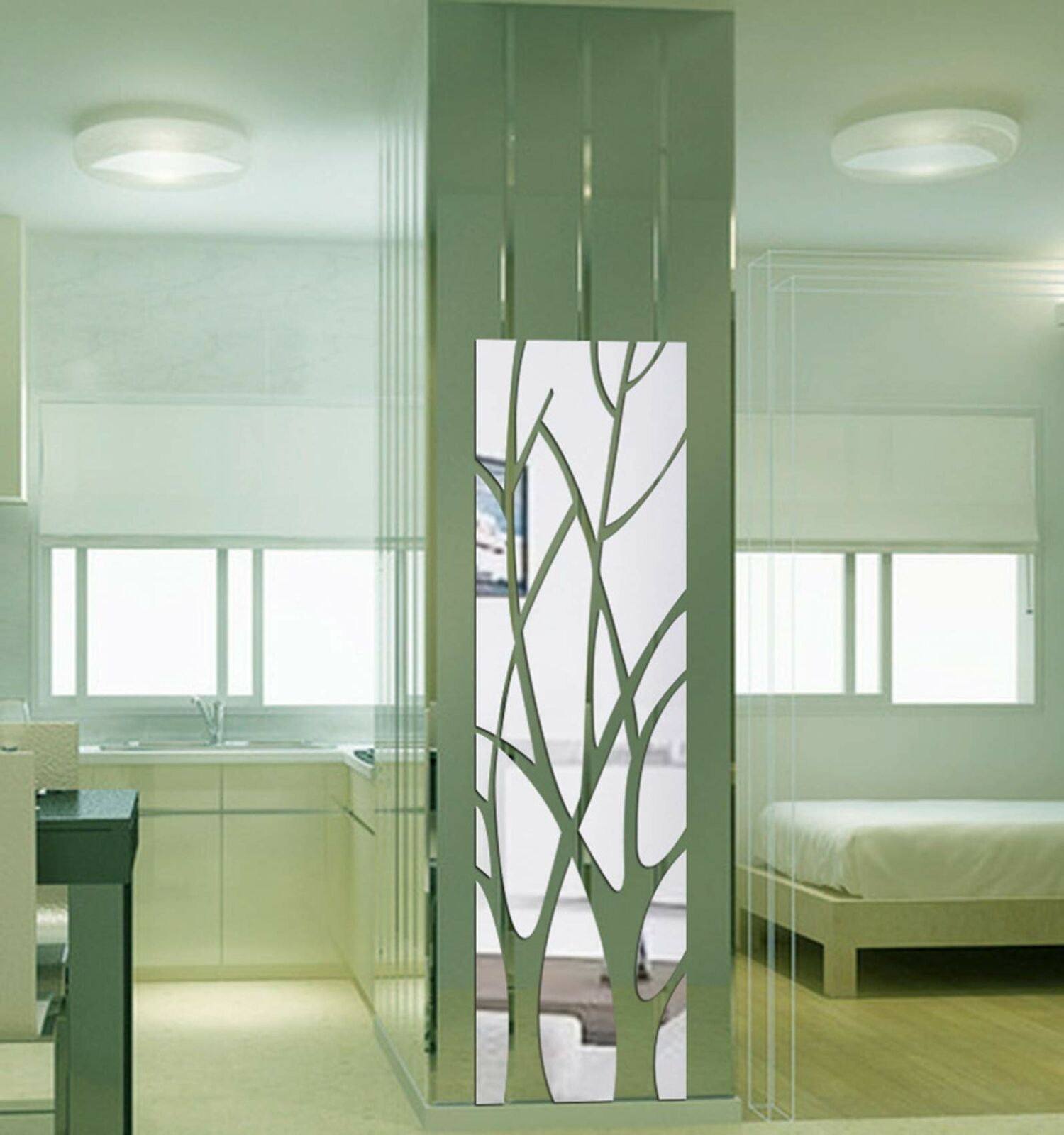 Modern Tree Mirror Decal Art Mural Wall Stickers Removable DIY Home Decorations