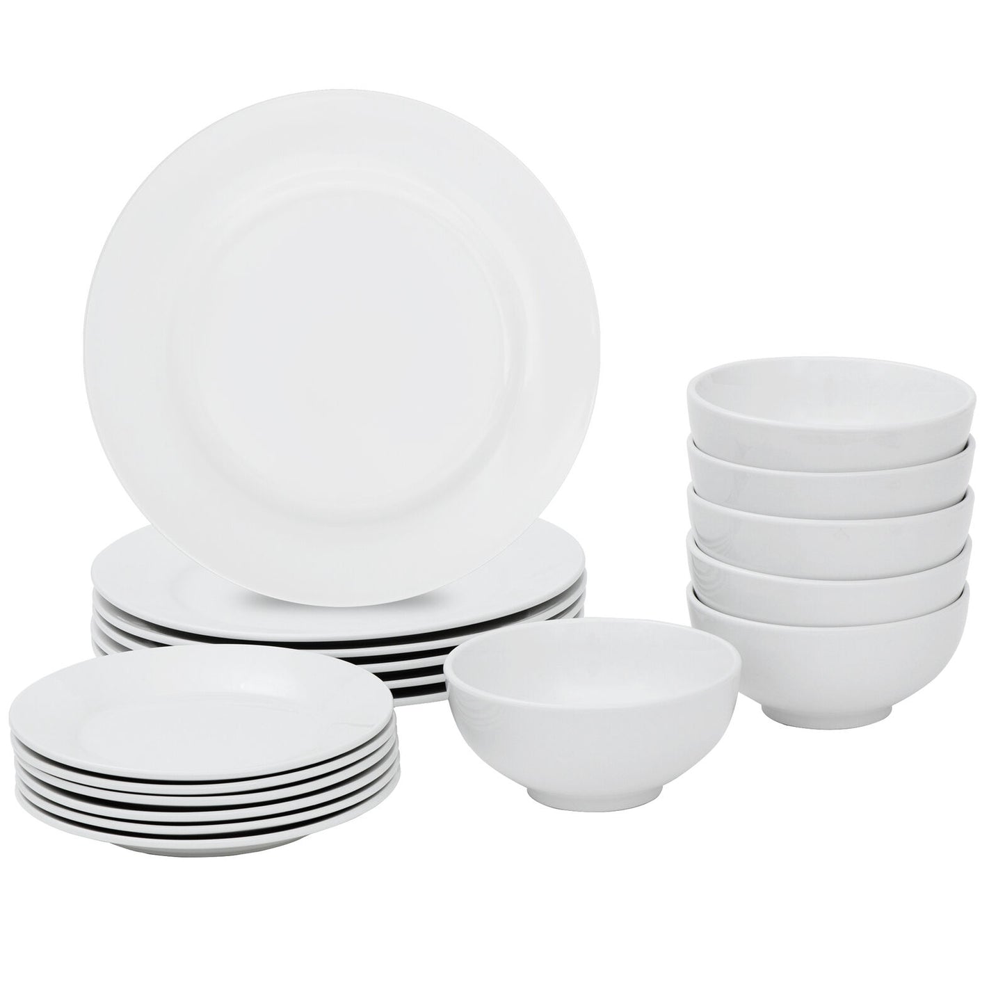 18-Piece Dinnerware Set Porcelain Kitchen Dinner Plates Bowls Mugs Dishes New