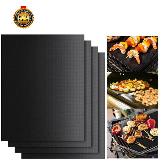Lot of 4 Mats Easy BBQ Grill Mat Bake Nonstick Grilling Mats as Seen on TV