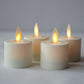 Luminara Flameless Tealight Candles Moving Wick Ivory with Remote Timer Set of 4