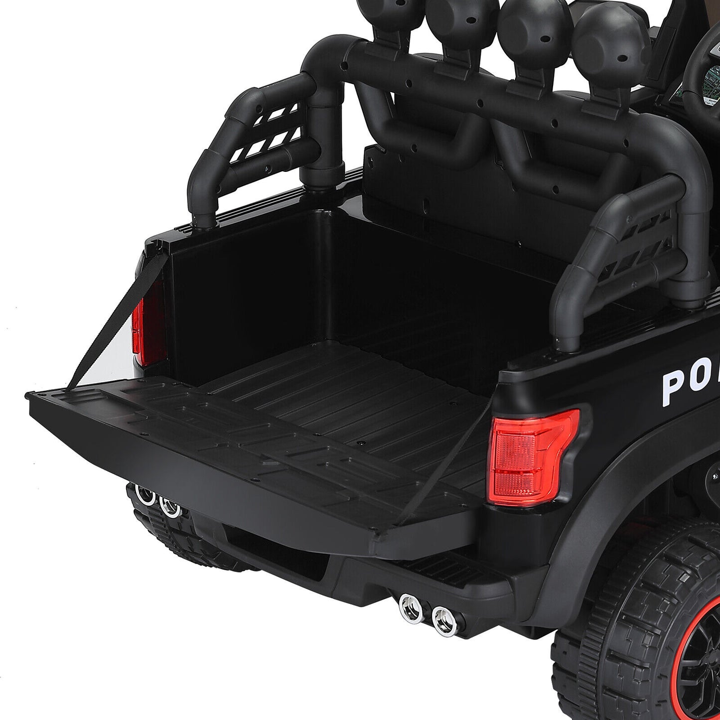 Electric 12V Battery Kids Ride on Police Car Truck 6Wheels+Led+In