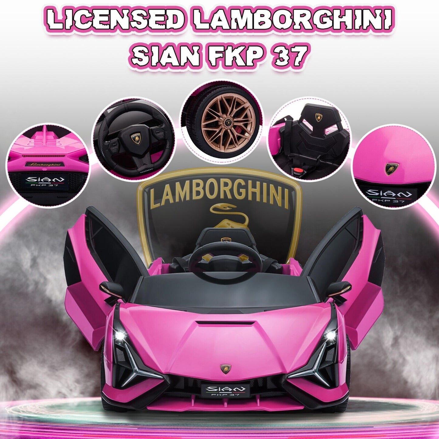 12V Electric Kids Ride on Car Lamborghini Sian W/Remote Control & MP3 Kids Gift