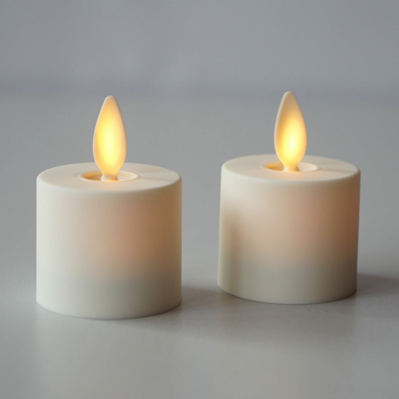 Luminara Flameless Tealight Candles Moving Wick Ivory with Remote Timer Set of 4