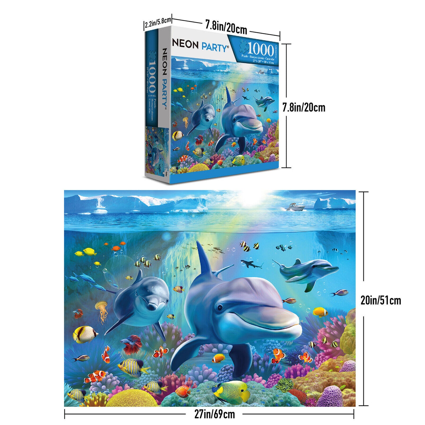 1000 Pieces Jigsaw Puzzles for Adults Kids-Seaworld Education Learning Tools Toy