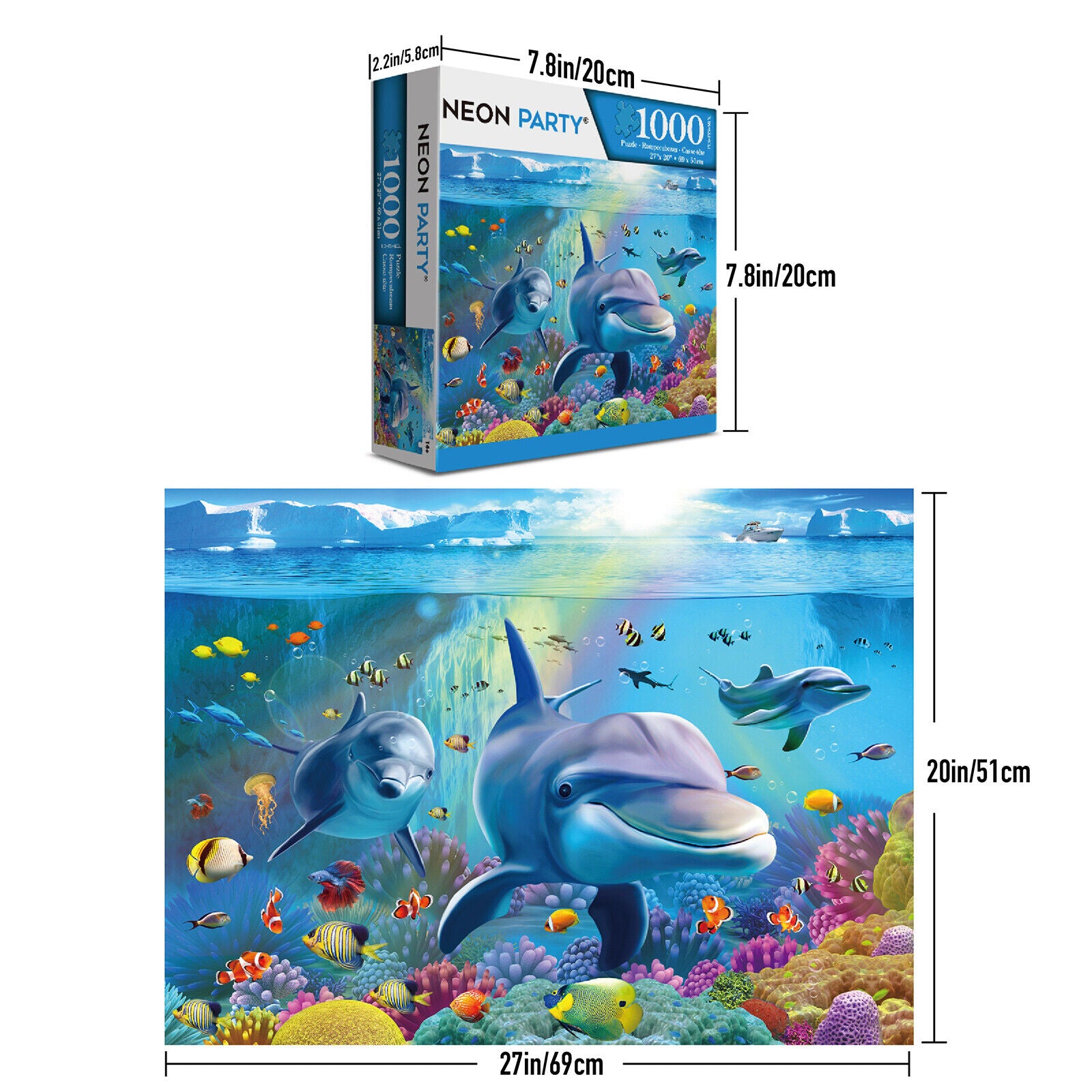 1000 Pieces Jigsaw Puzzles for Adults Kids-Seaworld Education Learning Tools Toy